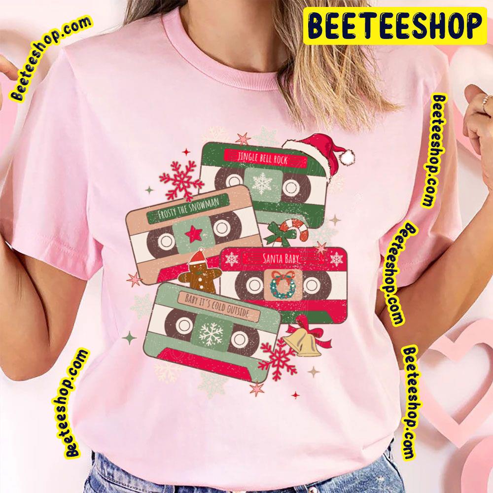 Retro Christmas Music Cassette Tapes Trending Unisex T-Shirt