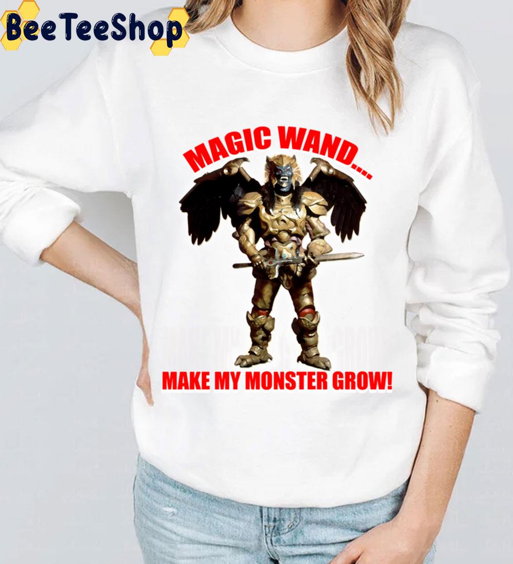 Retro Goldar Magic Wand Make My Monster Grow Villainous Tribute Trending Unisex Sweatshirt