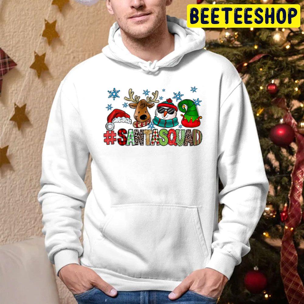 Santa Squad Deer Snow Man Elf Santa Trending Unisex Hoodie