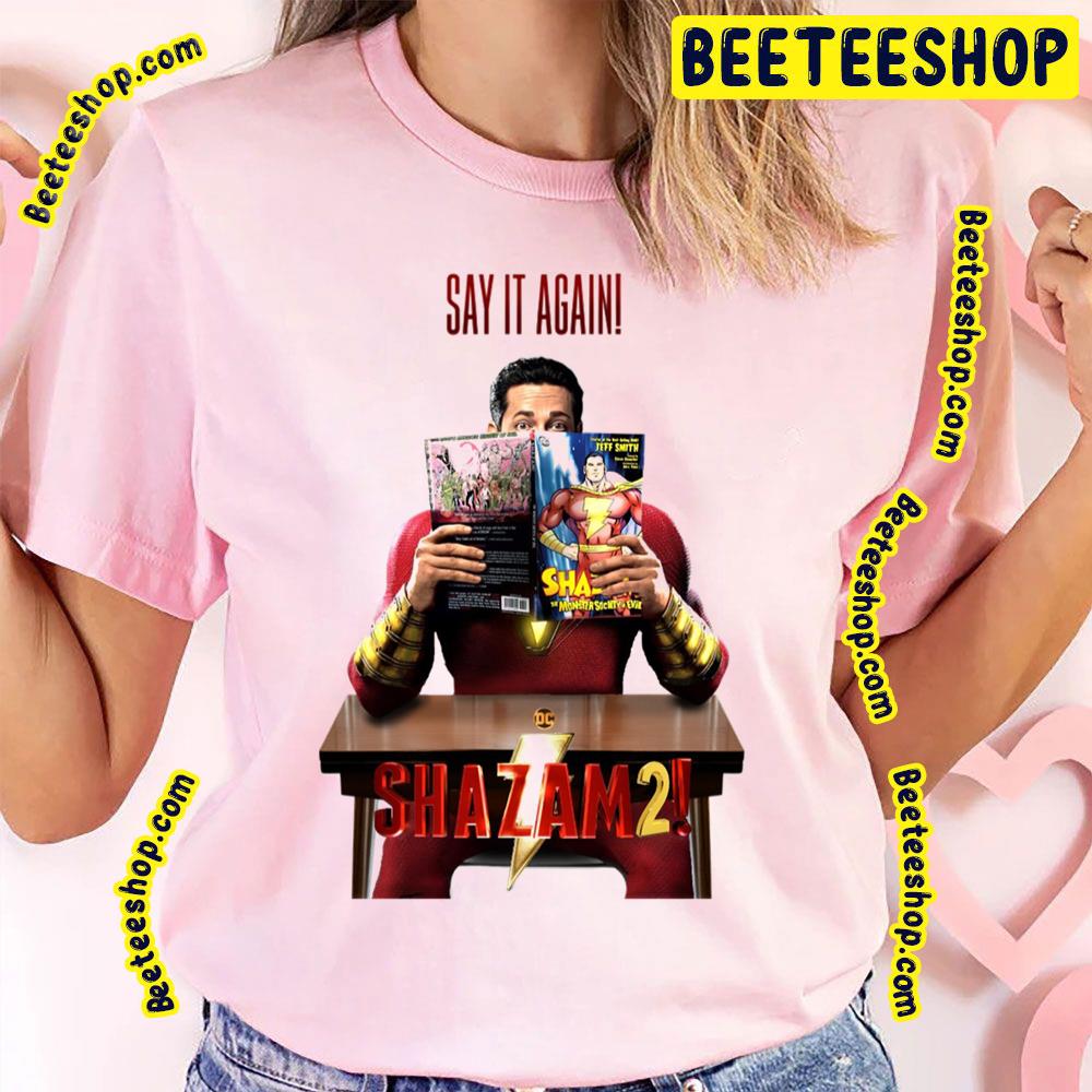 Say It Again Shazam Movie Vintage Art Graphic Trending Unisex T-Shirt