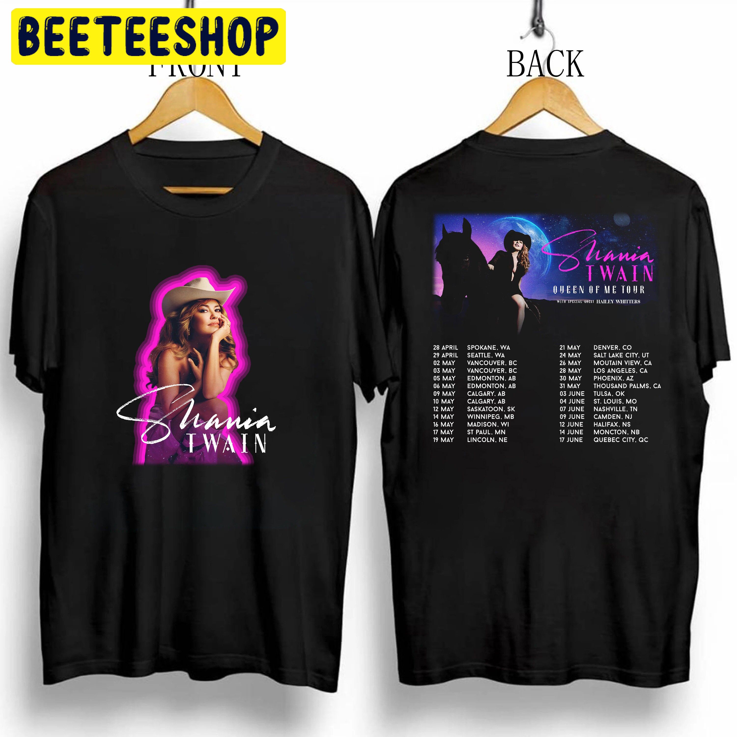 Shania Twain 2023 Tour Queen Of Me Double Side Trending Unisex Shirt