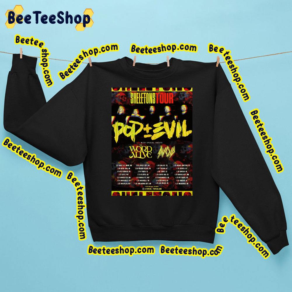 Skeletons Pop Evil Tour 2023 Trending Unisex Sweatshirt