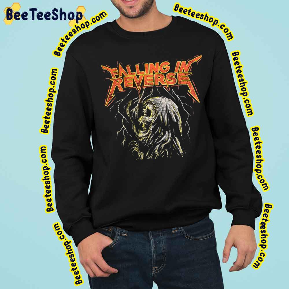 Skull With Falling In Reverse Rock Band Vintage Retro Art Trending Unisex Sweatshirt