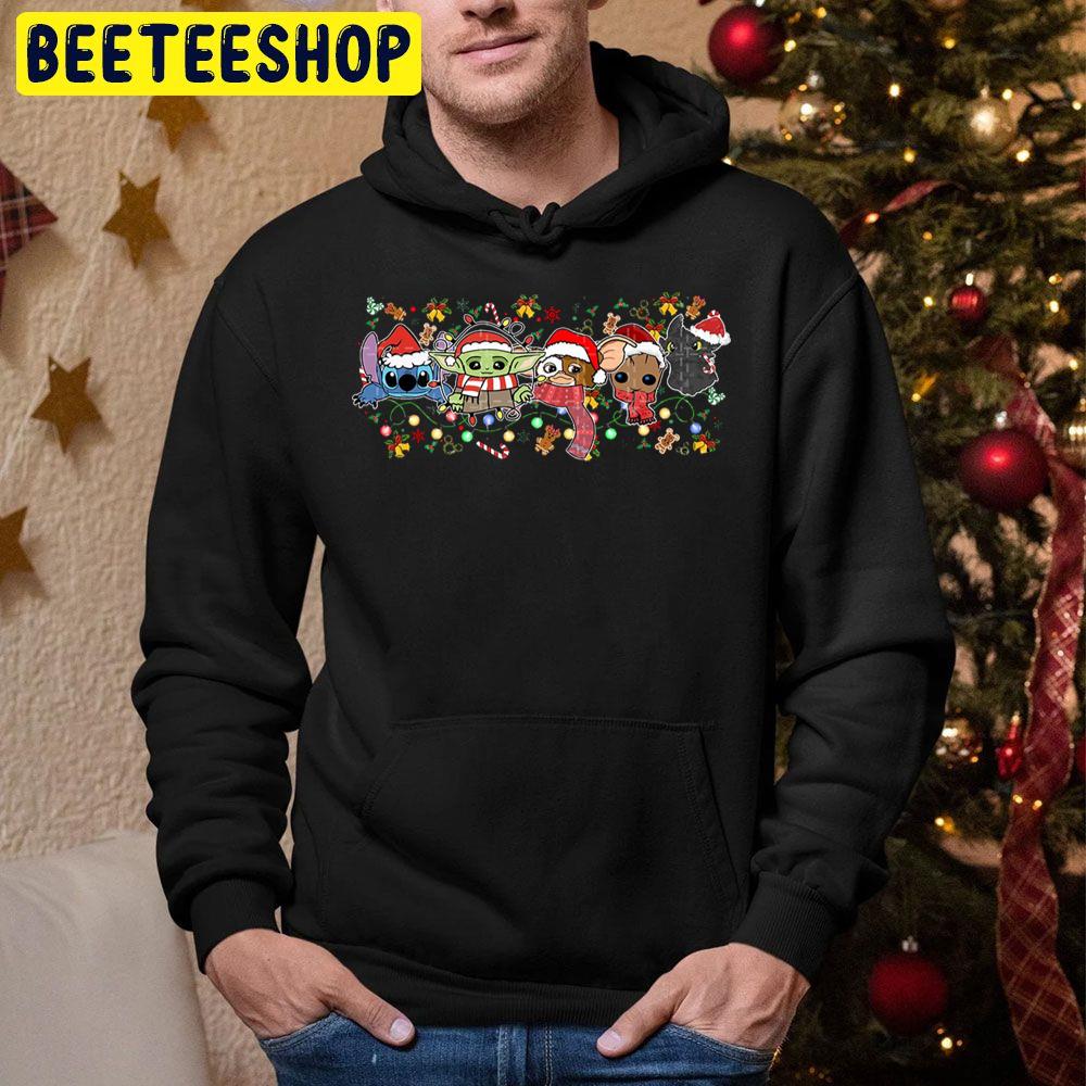 Stitch Yoda Groot Toothless Christmas Trending Unisex Hoodie