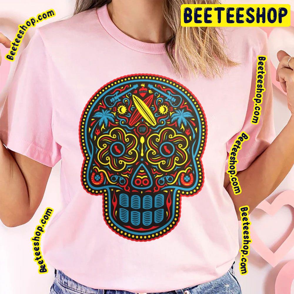 Sugar Skull Spoon Band Art Trending Unisex T-Shirt