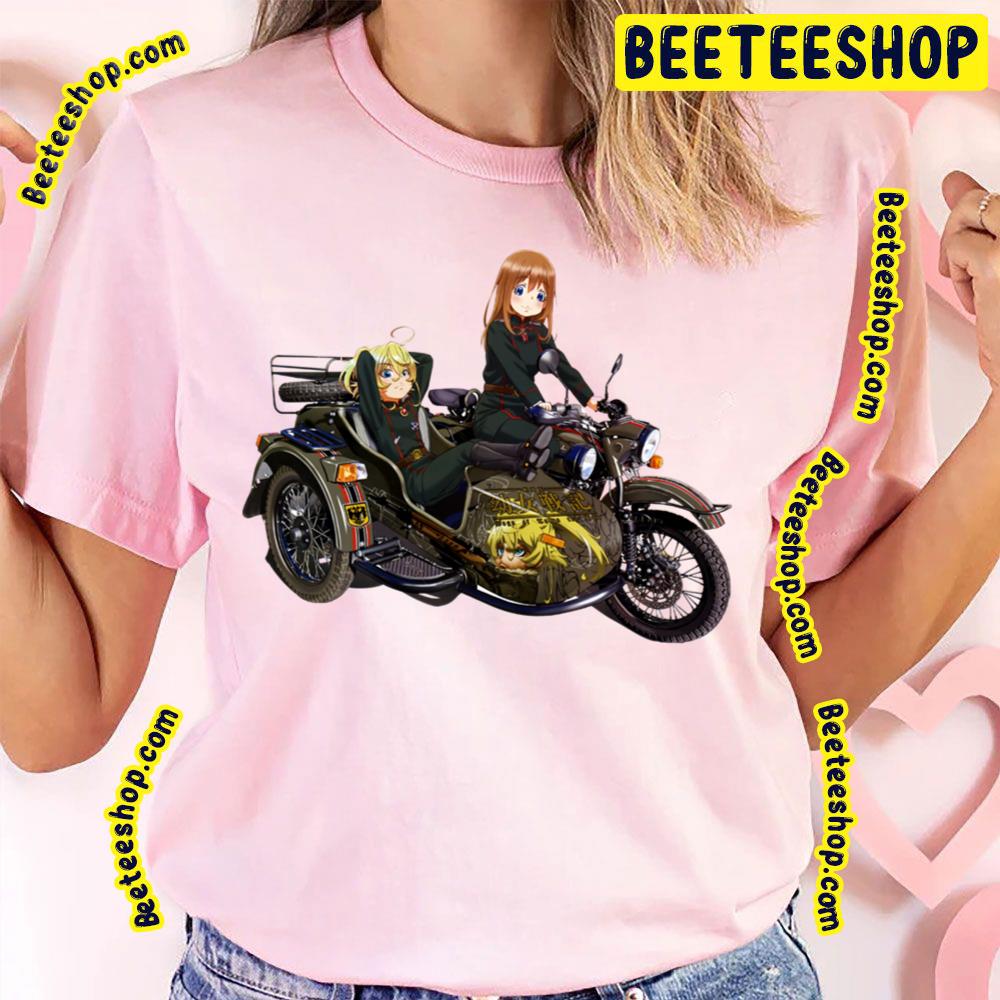 Tanya Degurechaff And Viktoriya Ivanovna Serebryakov On A Cool Three Wheeler Trending Unisex T-Shirt