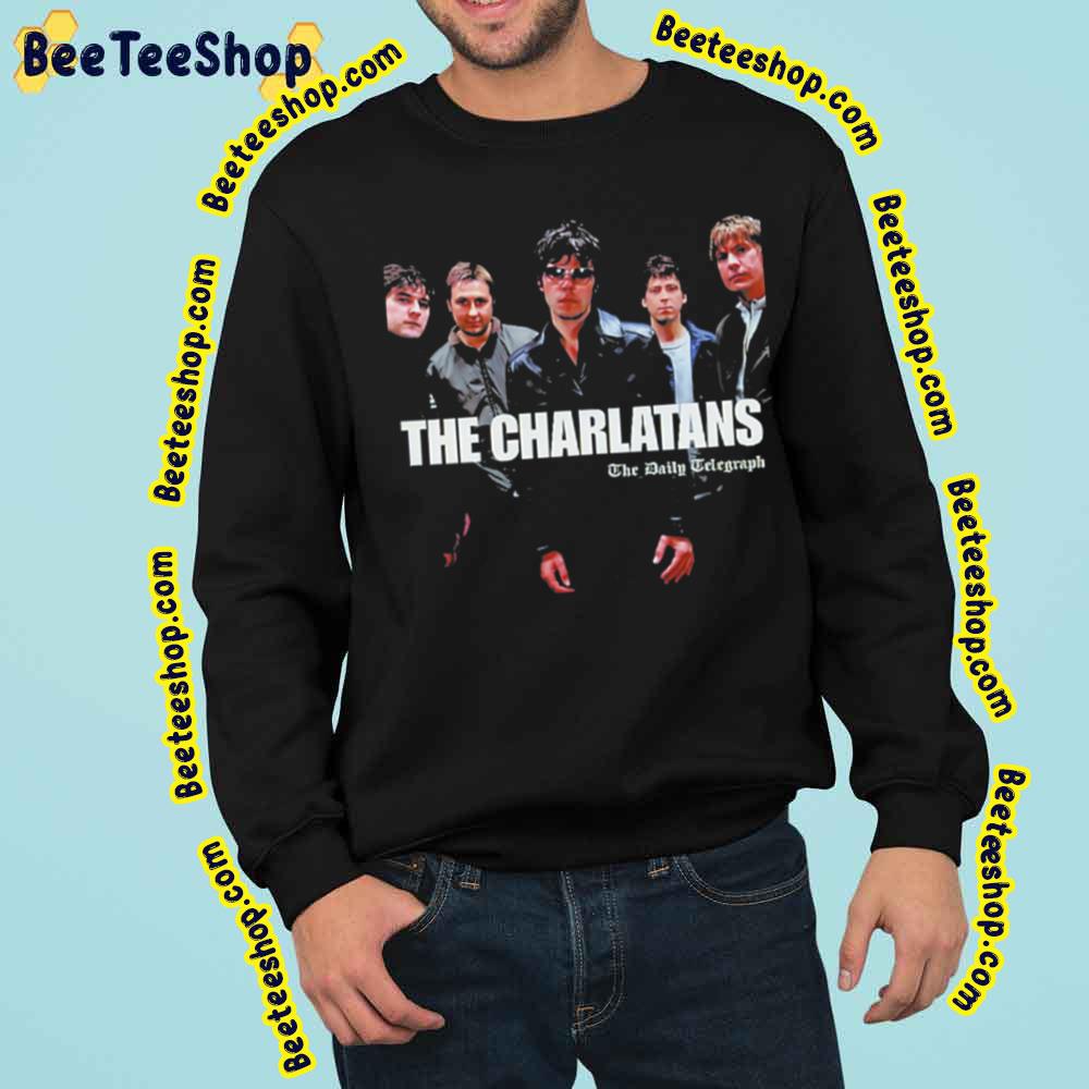 The Daily Telegraph The Charlatans Rock Band Music White And Black Art Trending Unisex Sweatshirt