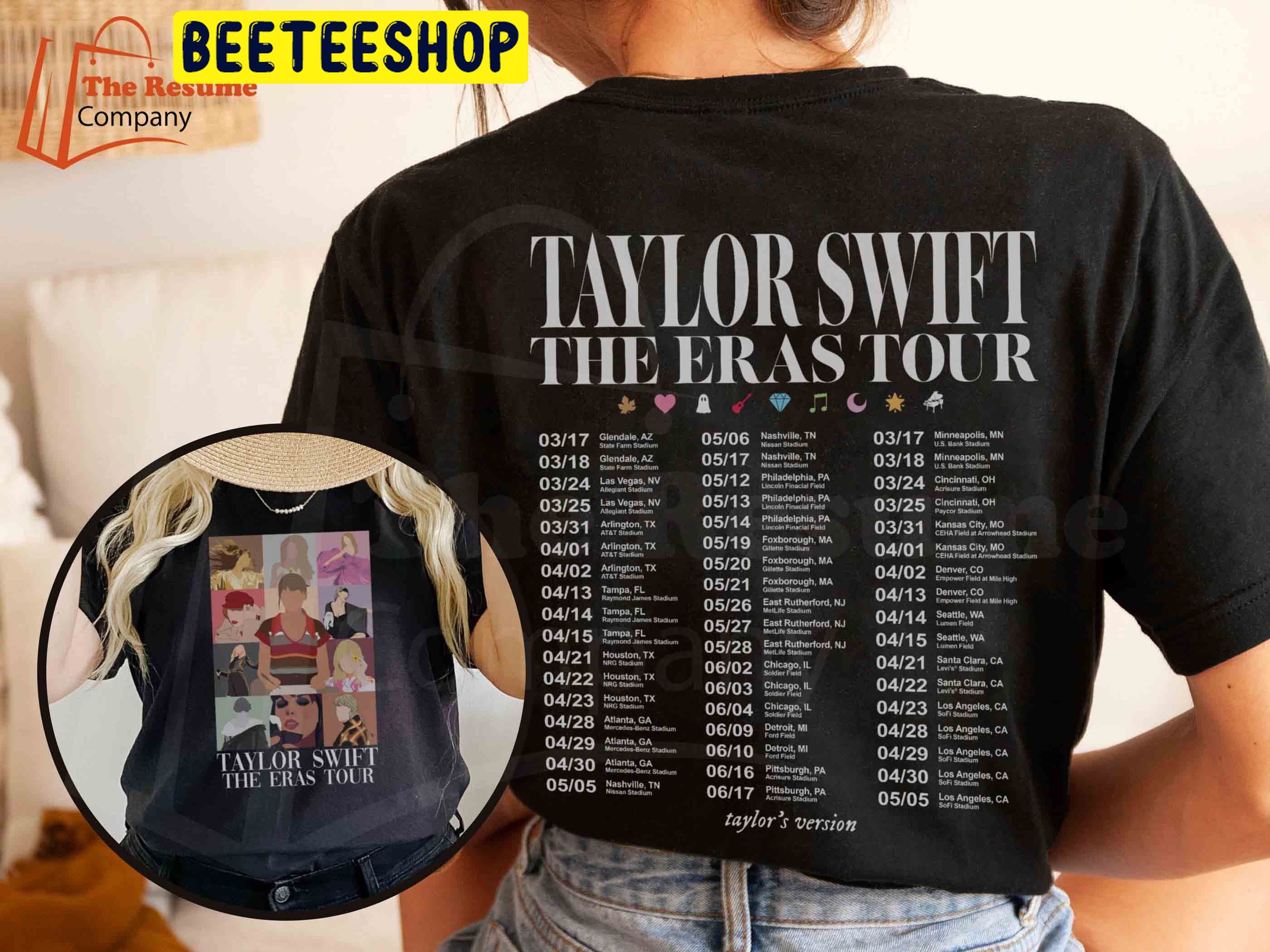 The Eras Tour New Album Midnight Sixth Concert Tour 2023 Double Side Trending Unisex Shirt