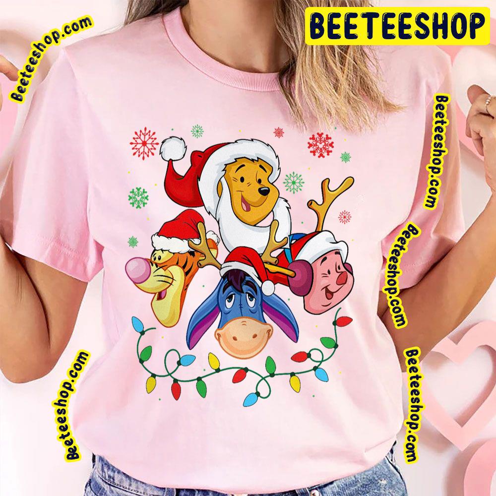 Tigger Eeyore Pooh And Piglet Winnie The Pooh Christmas Lines Trending Unisex T-Shirt