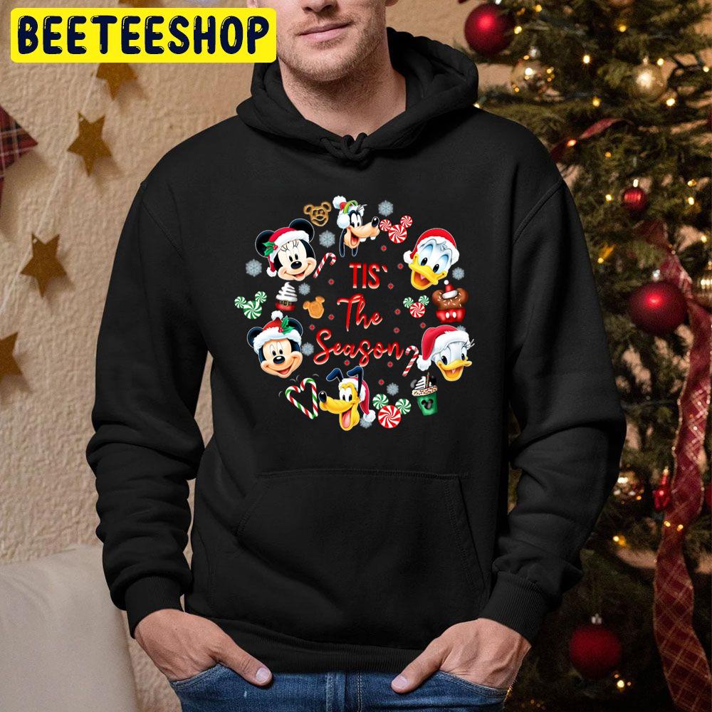 Tis’ The Season Mickey And Friends Minnie Mickey Goofy Daisy Donald Pluto Christmas Trending Unisex Hoodie