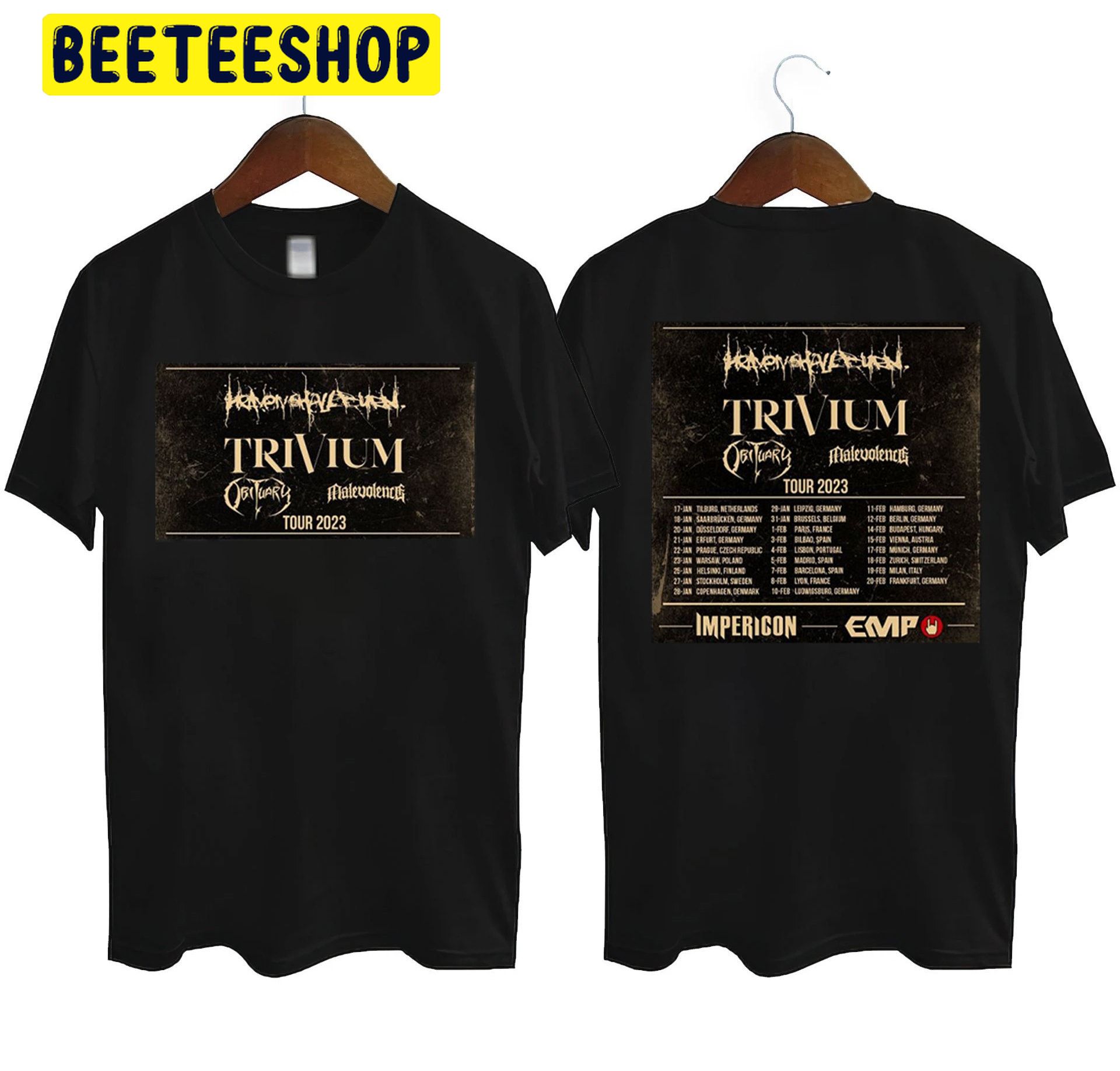 Trivium Tour 2023 Double Side Trending Unisex Shirt