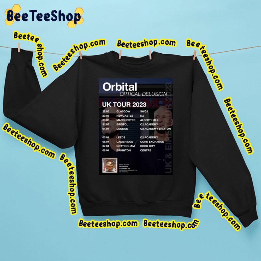 Uk Tour 2023 With Dates Optical Delusion Orbital Trending Unisex Sweatshirt