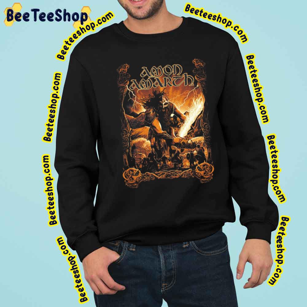 Viking God Fight Of Amon Amarth Melodic Death Metal Band Art Vintage Trending Unisex Sweatshirt