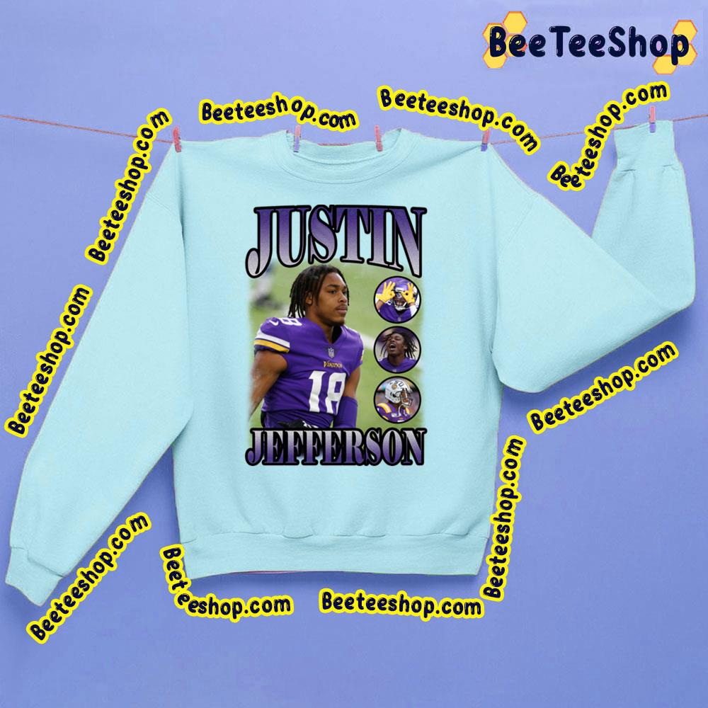 2022 Justin Jefferson Griddy Vintage Bootleg Hoodie - Trends Bedding