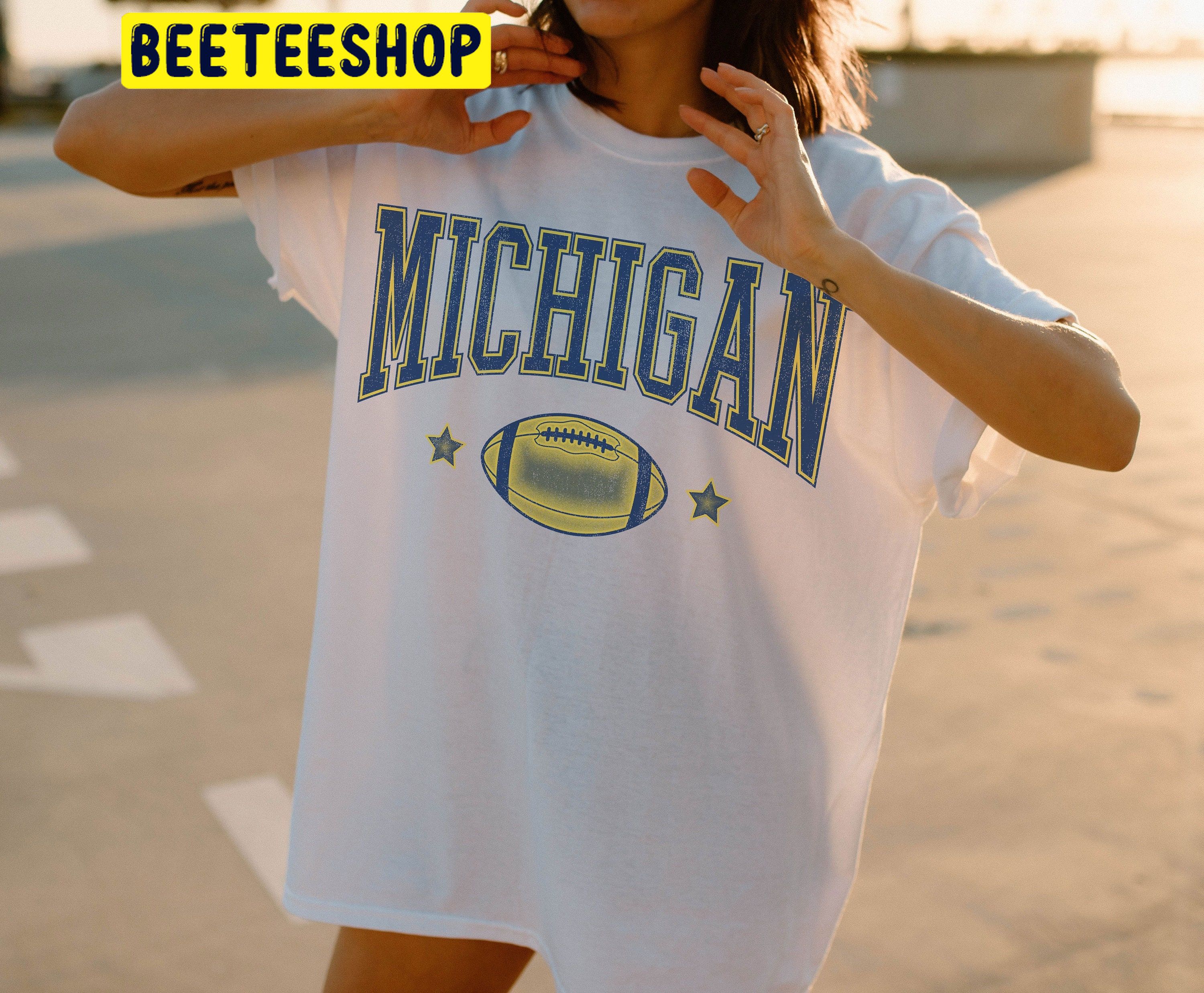 Vintage Football Michigan Fan Game Day Trending Unisex Shirt