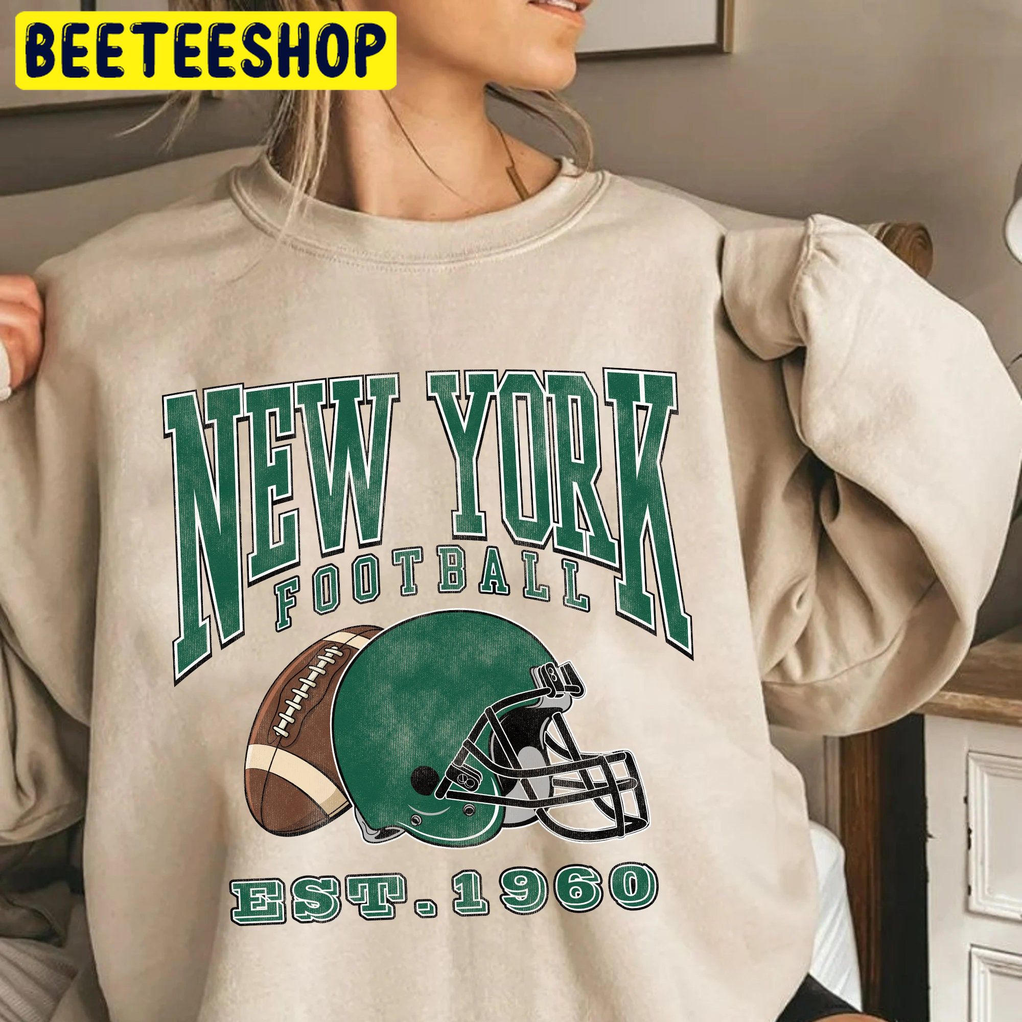 Vintage New York Football Sweatshirt Jets Football Crewneck Retro Jets  Shirt Gift for Jets Football Fan New York Jets Gift Jets Apparel gift