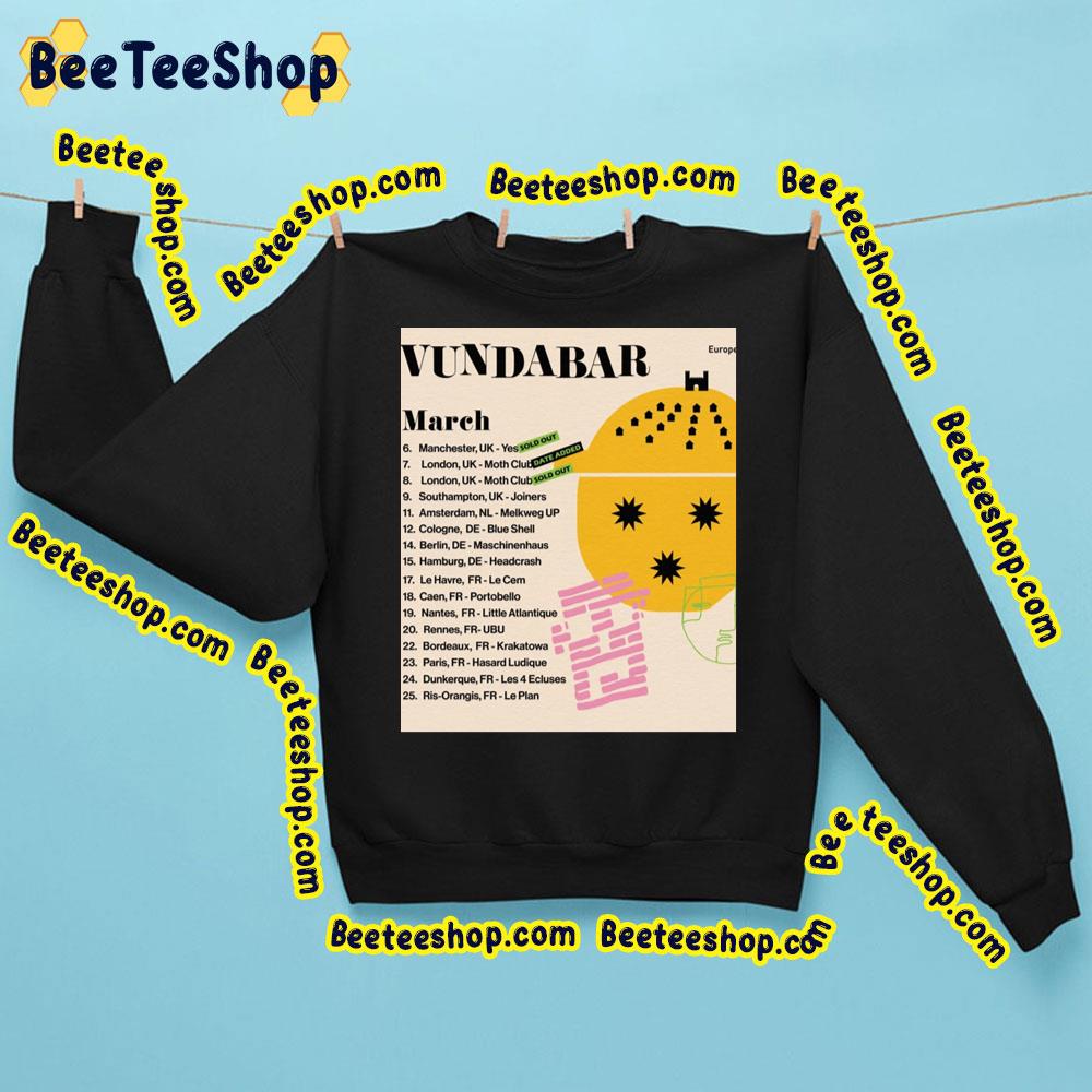 Vundabar European Tour 2023 Dates Trending Unisex Sweatshirt