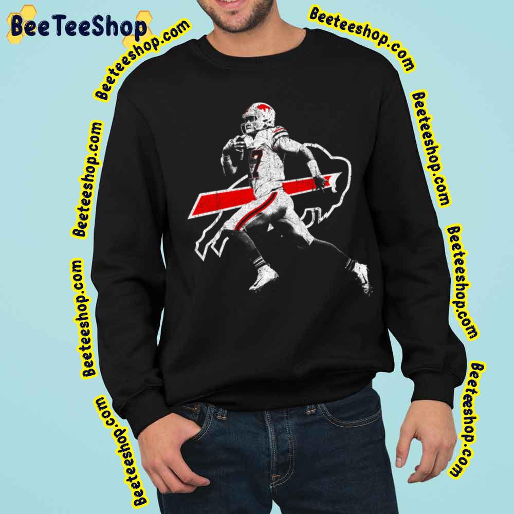 White And Red Art Of Josh Allen Fanart Football Trending Unisex Sweatshirt