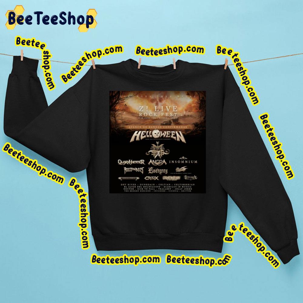 Z Live Rock 2023 Avance De Bandas Confirmadas Helloween Trending Unisex Sweatshirt