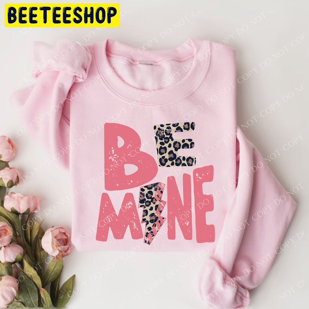 Be Mine Distressed Lightning Bolt Watermelon Pink And Leopard Cheetah Valentine Trending Unisex Shirt