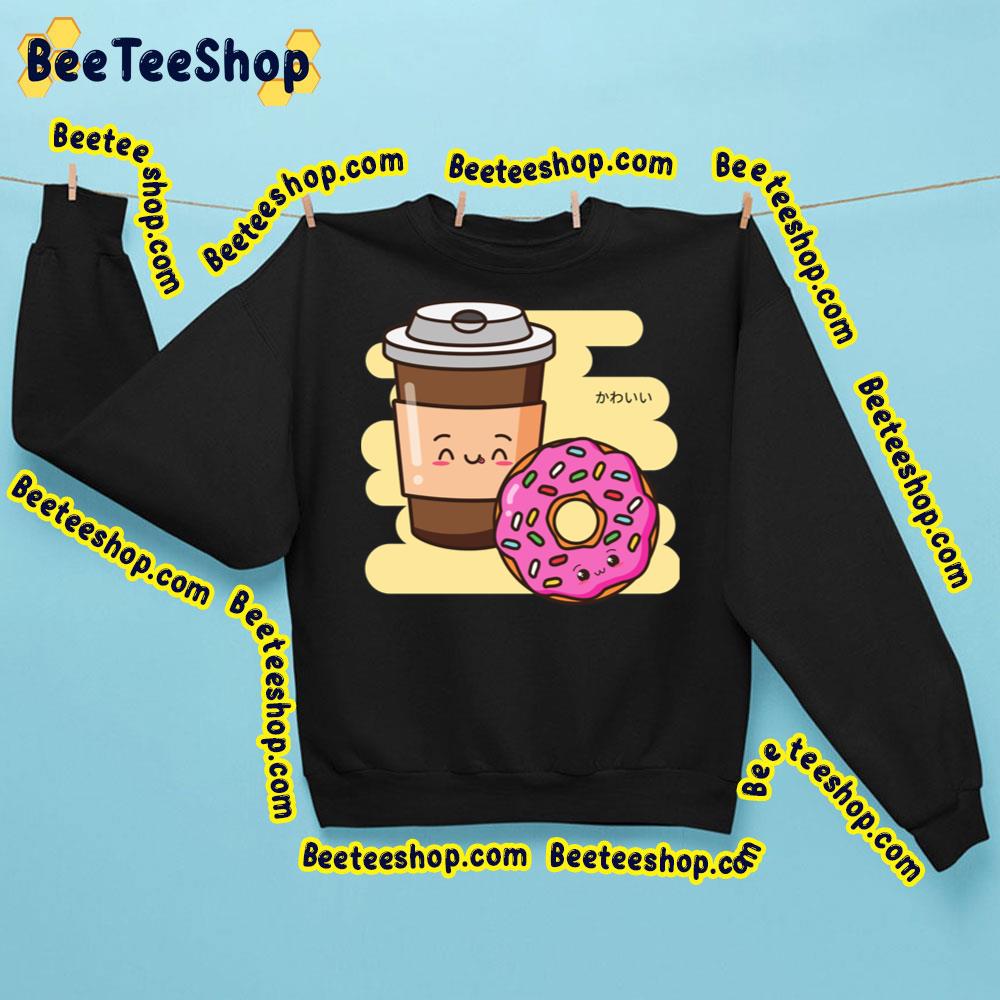 Breaktime Snack Drink And Doughnut Kawaii Artwork Trending Unisex Sweatshirt