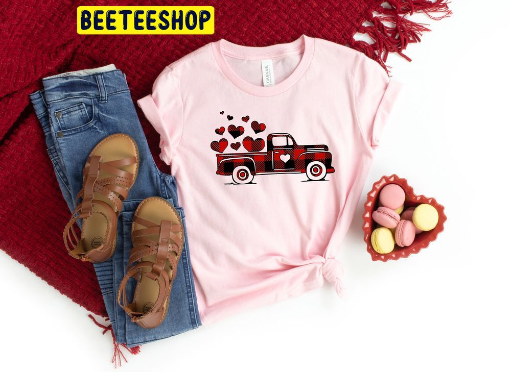 Buffalo Plaid Truck Valentines Day Trending Unisex Shirt