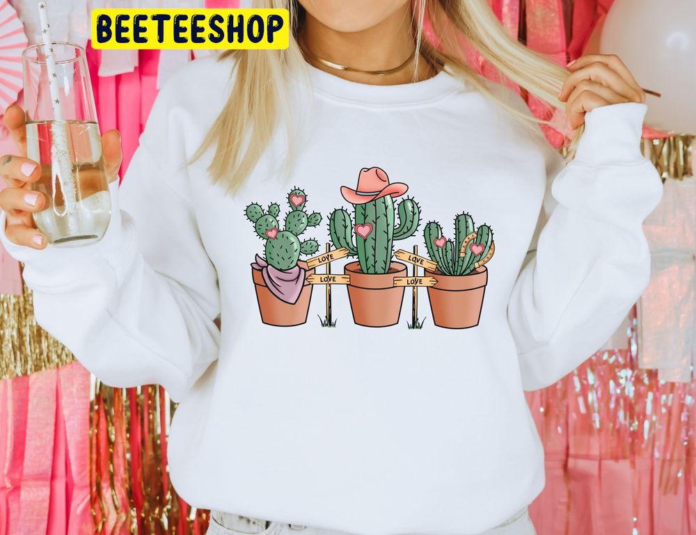 Cowgirl Cactus Valentine Trending Unisex Shirt