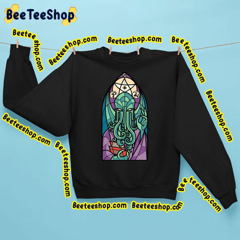 Cthulhu Church Stained Glass Cosmic Horror Trending Unisex Sweatshirt