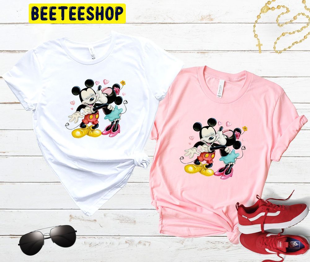 Cute Disney Valentine Mickey Minnie Trending Unisex Shirt