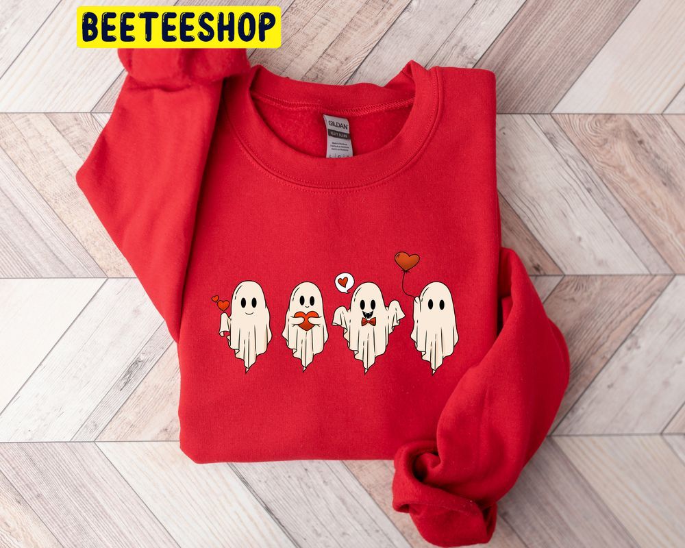 Cute Ghost Valentines Spooky Trending Unisex Shirt