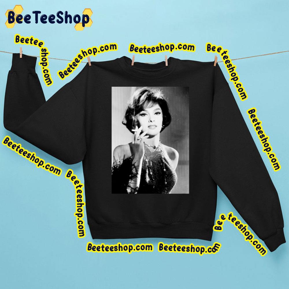 Gina Lollobrigida Black & White Dot Painting Trending Unisex Sweatshirt