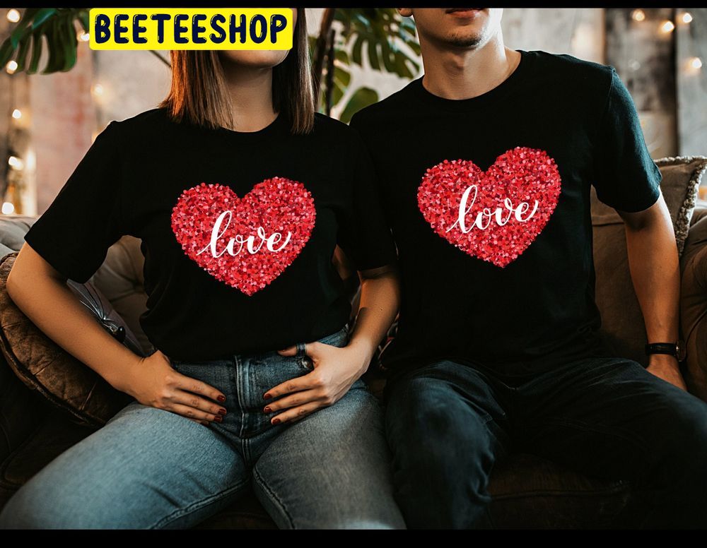 Heart Couple Valentines Trending Unisex Shirt