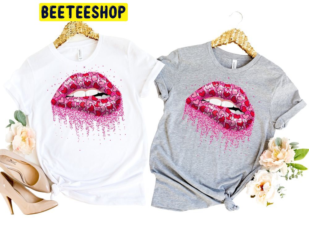 Heart Lips Valentines Day Trending Unisex Shirt