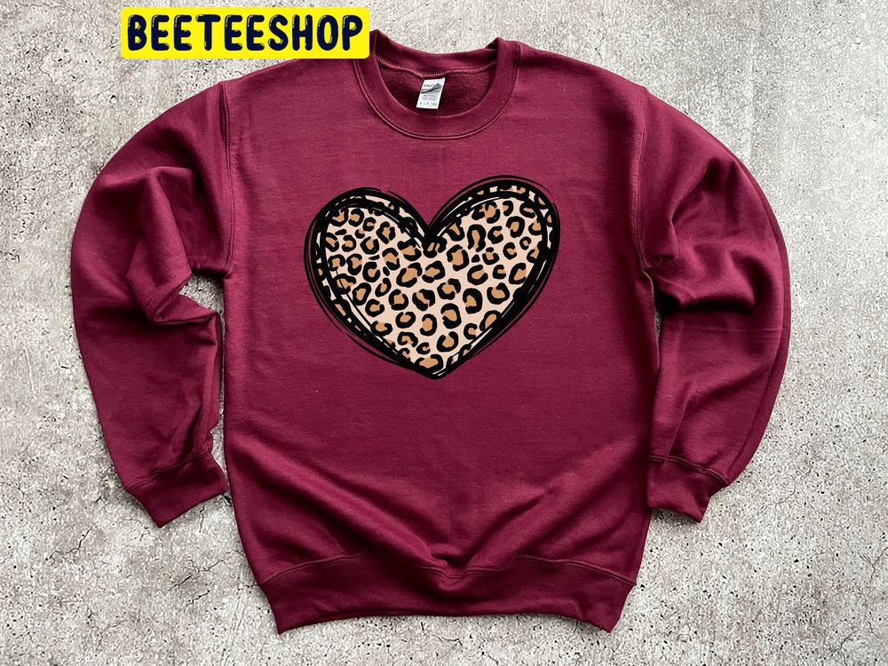 Leopard Heart Valentine Trending Unisex Shirt