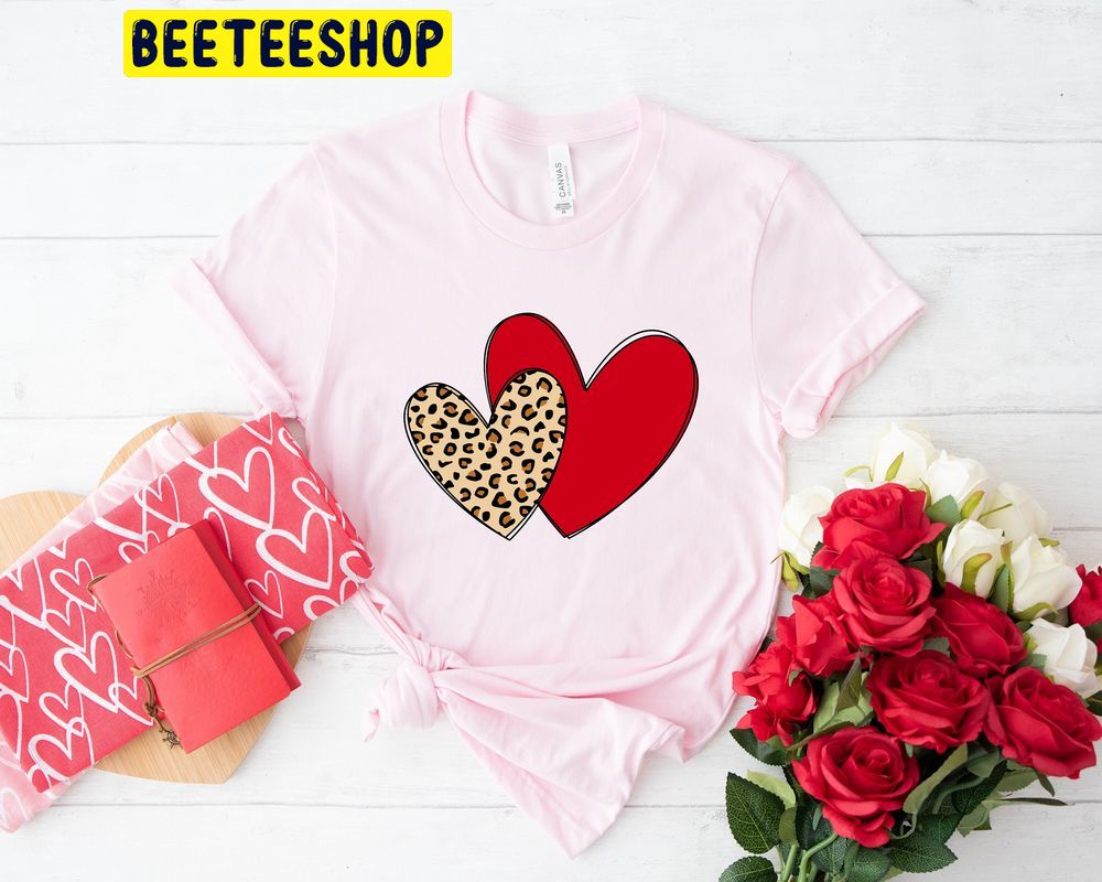 Leopard Love Heart Valentine’s Day Trending Unisex Shirt