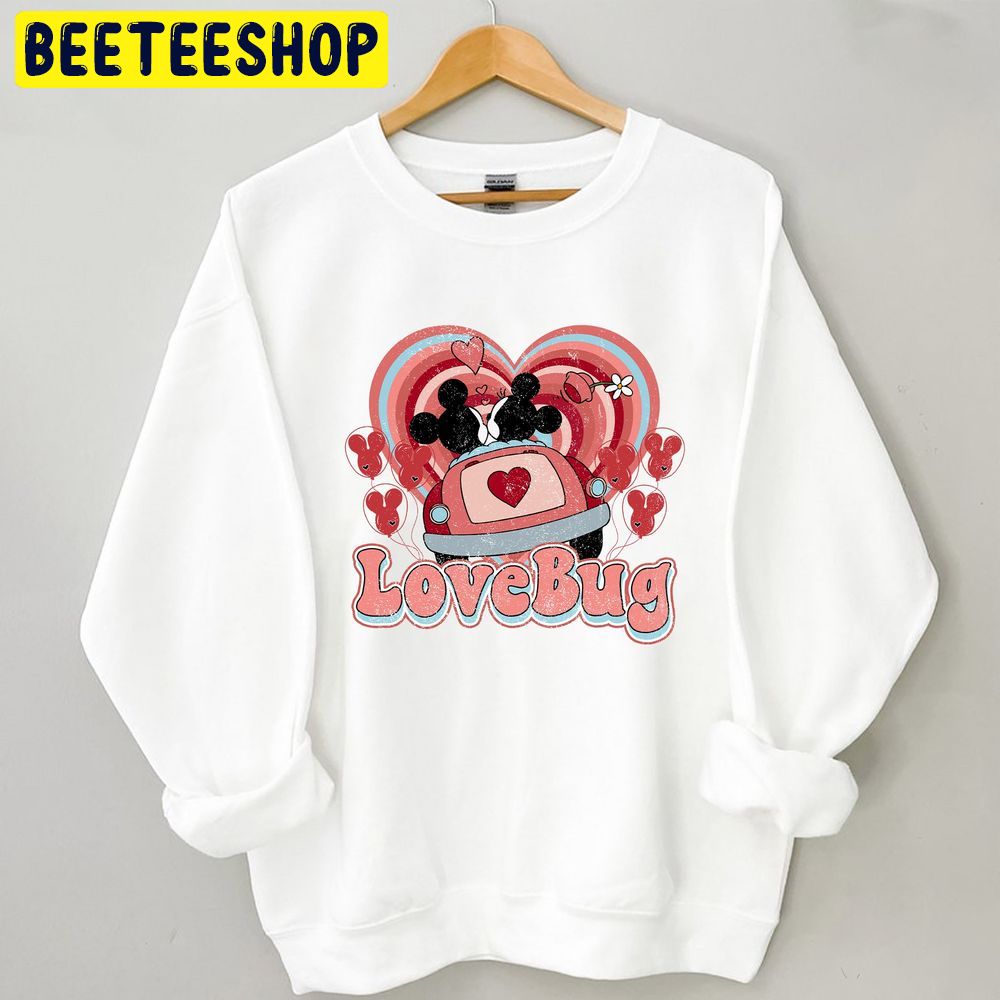 Mickey Minnie Love Bug Valentine Trending Unisex Shirt