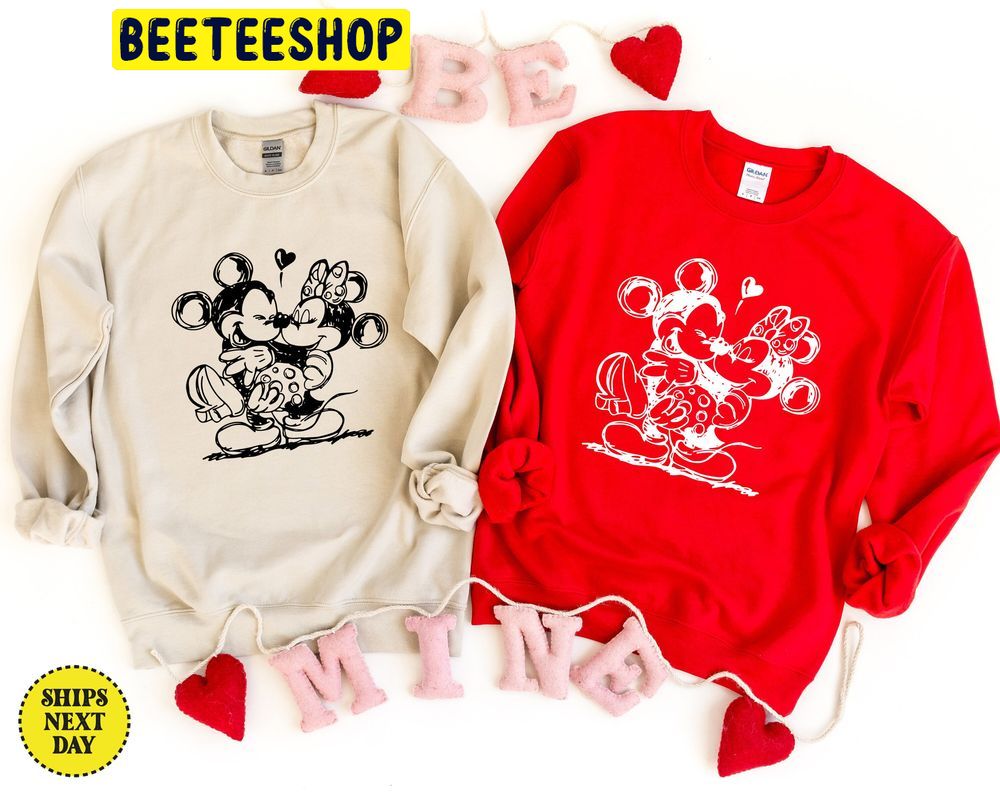 Mickey Minnie Valentine Trending Unisex Shirt