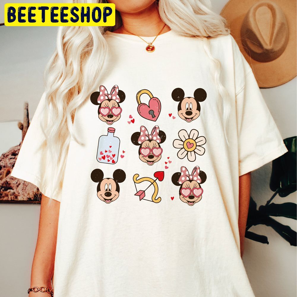 Mouse Doodles Preppy Valentine's Day Trending Unisex Shirt - Beeteeshop