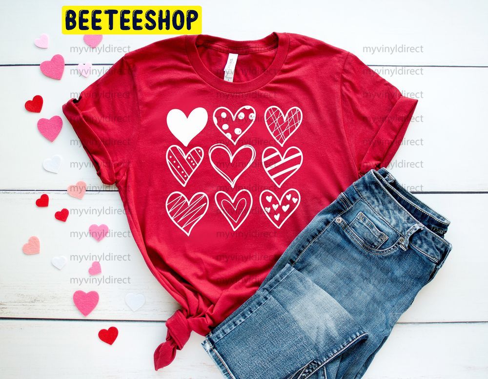 Nine Hearts Valentine Trending Unisex Shirt