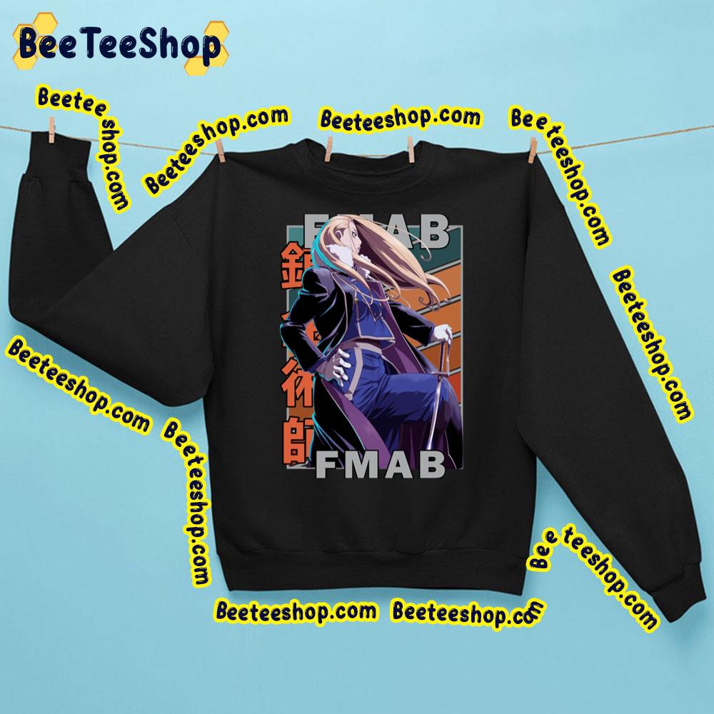 Olivier Mira Armstrong Fullmetal Alchemist Brotherhood Hagane No Renkinjutsushi Retro Colour Stripe Trending Unisex Sweatshirt