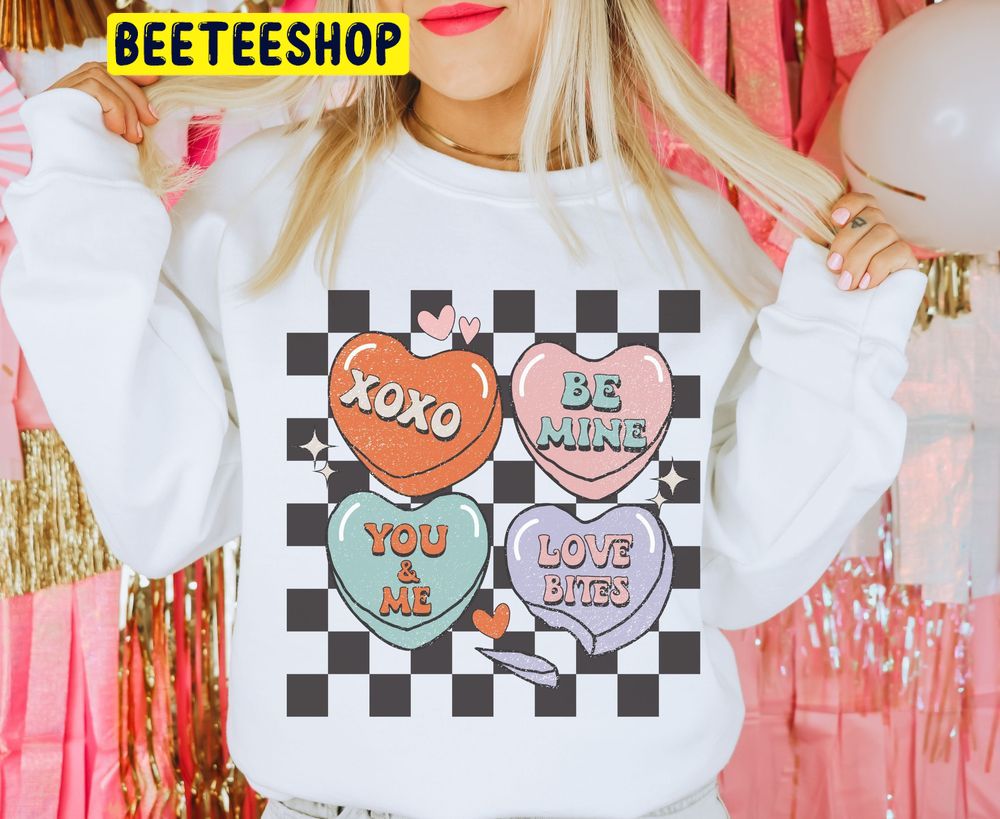 Retro Heart Valentines Trending Unisex Shirt