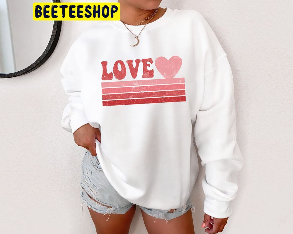 Retro Love Heart Valentines Trending Unisex Shirt