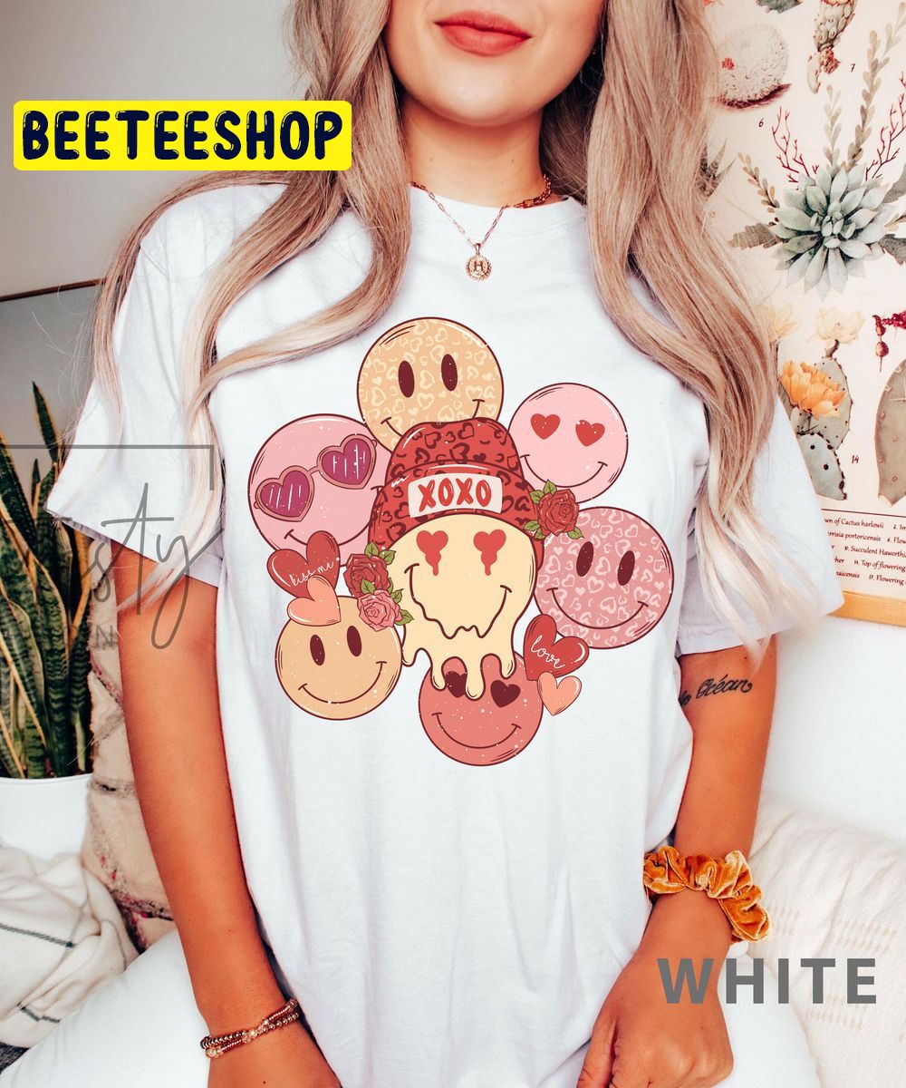 Retro Smiely Faces Valentine’s Trending Unisex Shirt