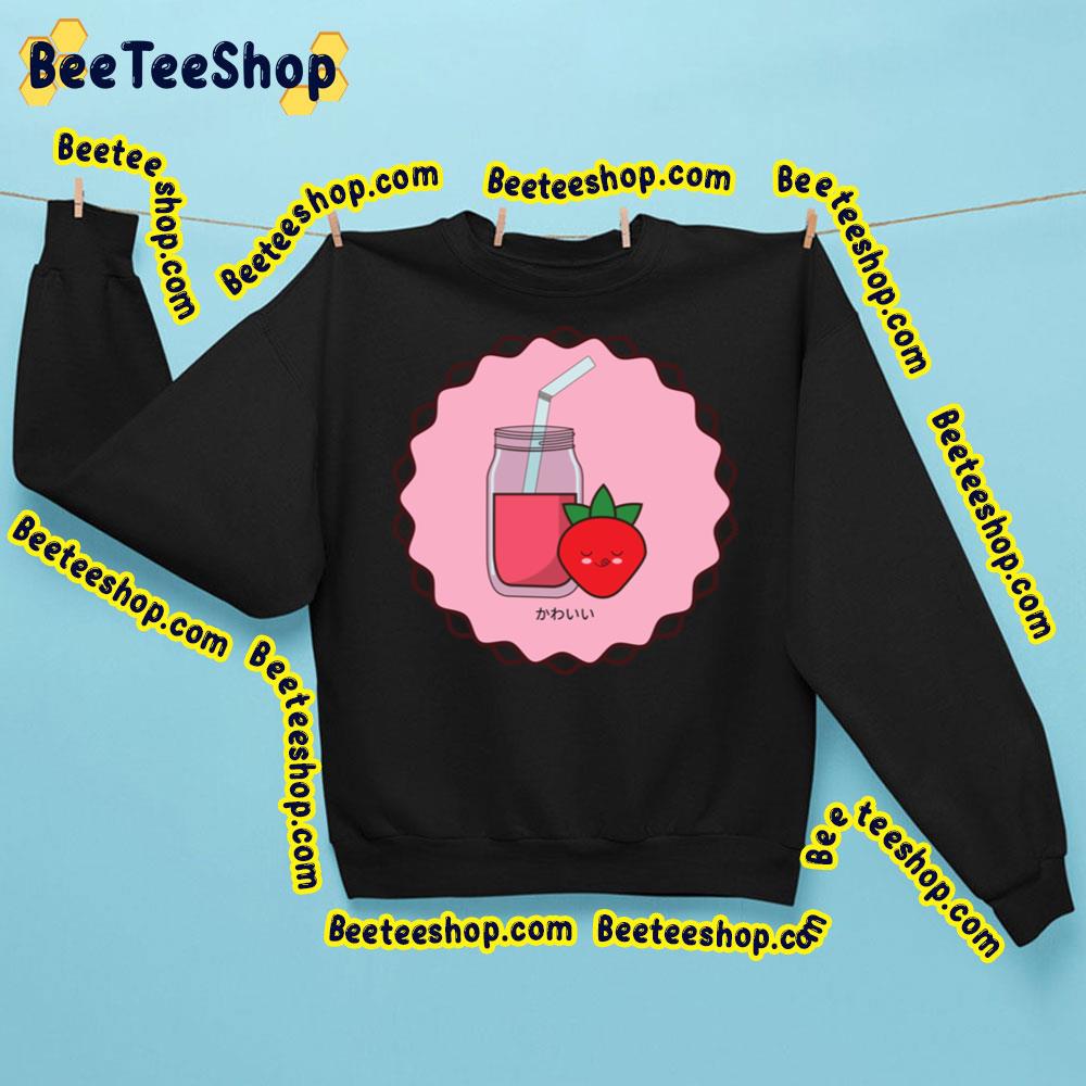 Strawberry Fruit Juice Drink Kawaii Artwork Trending Unisex Sweatshirt