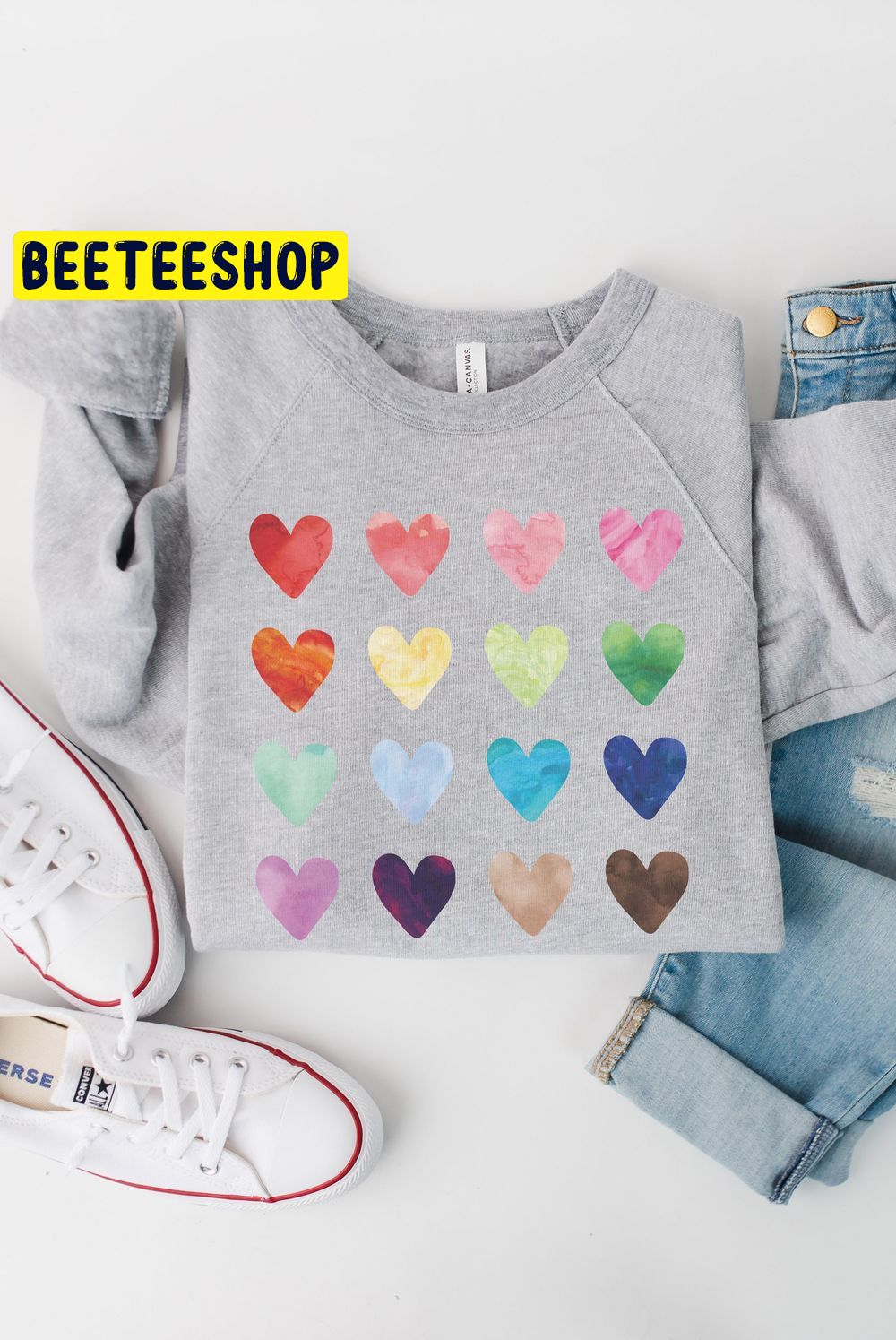 Watercolor Heart Valentine’s Day Trending Unisex Shirt