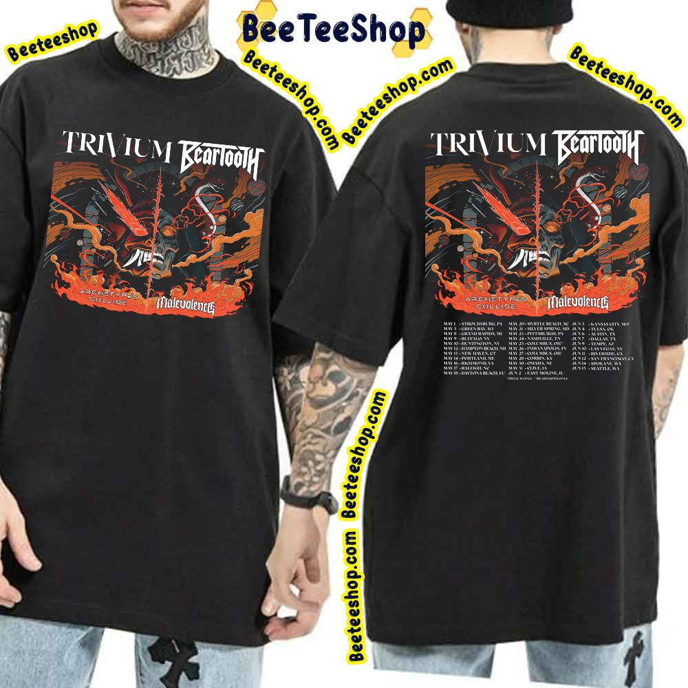 2023 Co-Headlining Tour Trivium Beartooth Tour Dates Double Side Trending Unisex T-Shirt