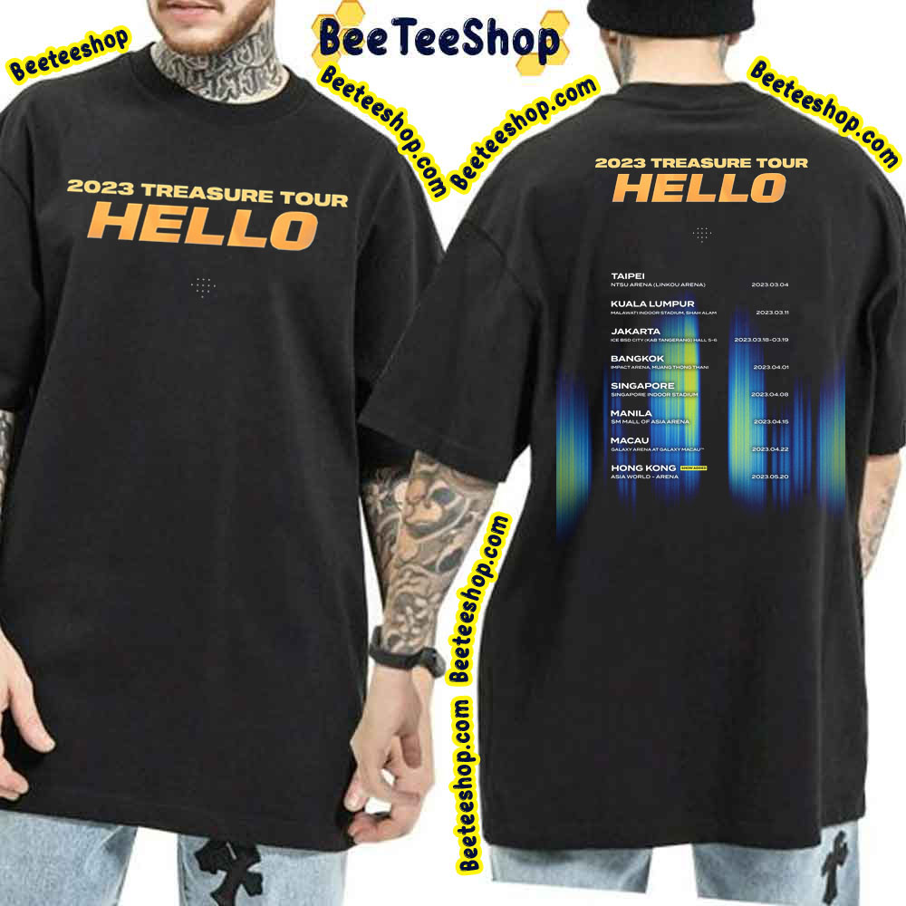 2023 Treasure Hello Tour Date Double Side Trending Unisex T-Shirt