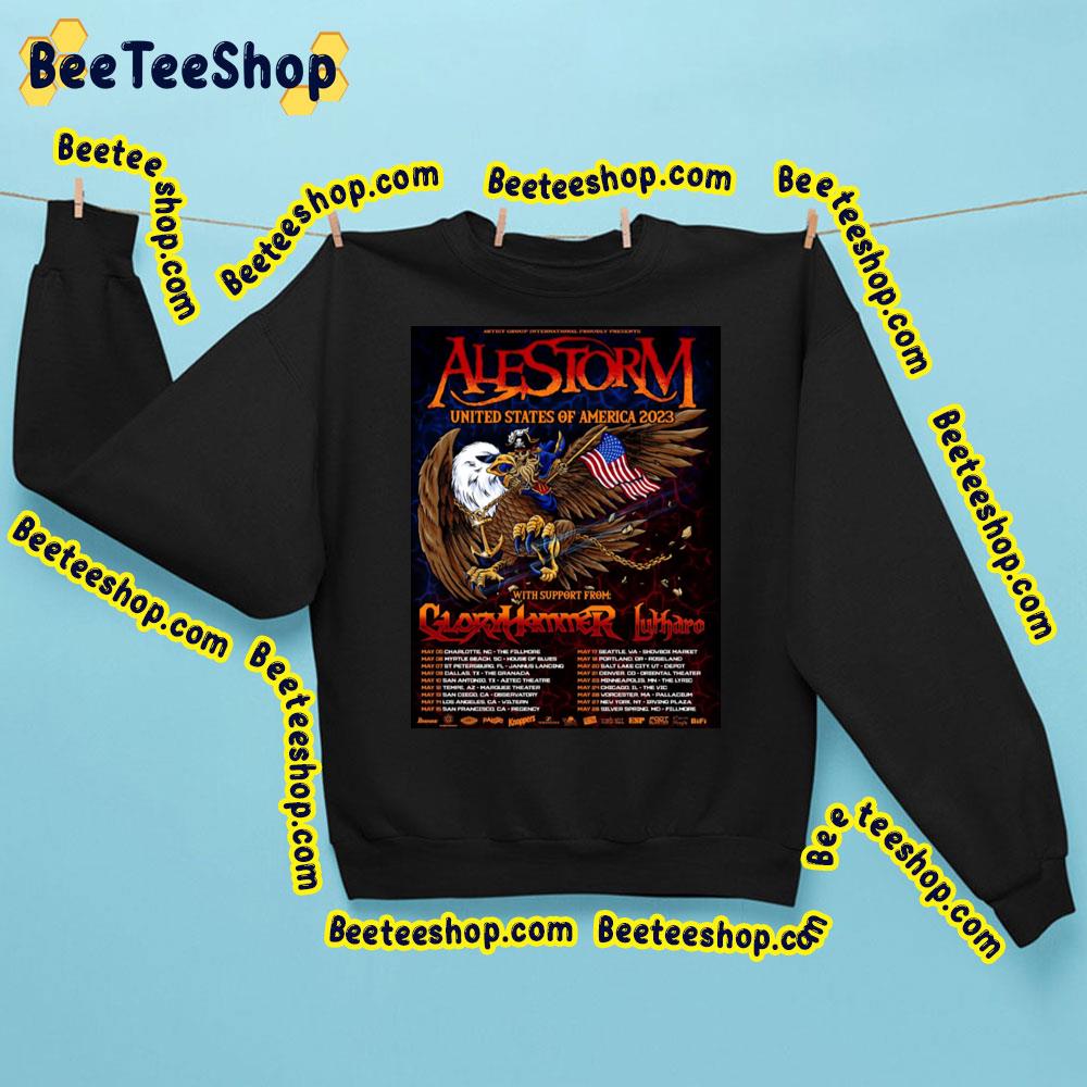 Alestorm United States Of America 2023 Tour Dates Trending Unisex Sweatshirt