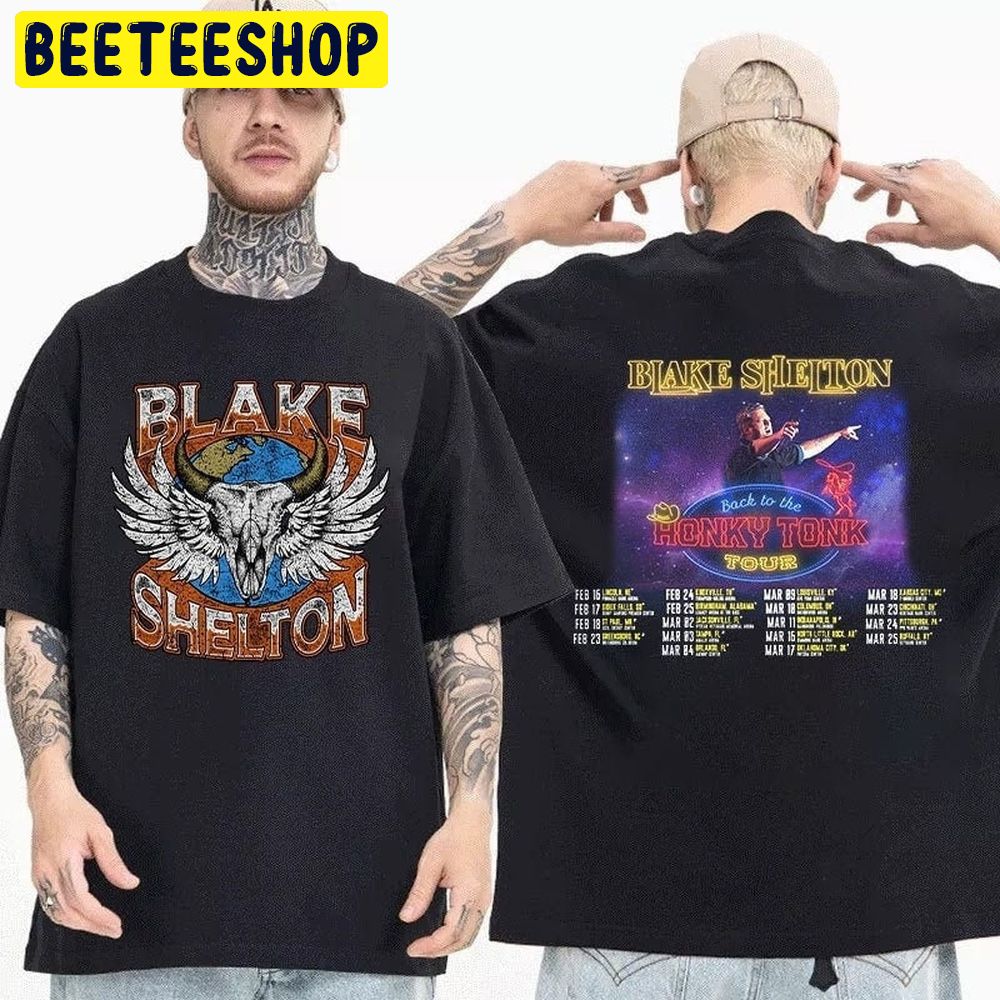 Blake Shelton Tour 2023 Back To The Honky Tonk Double Side Trending Unisex T-Shirt