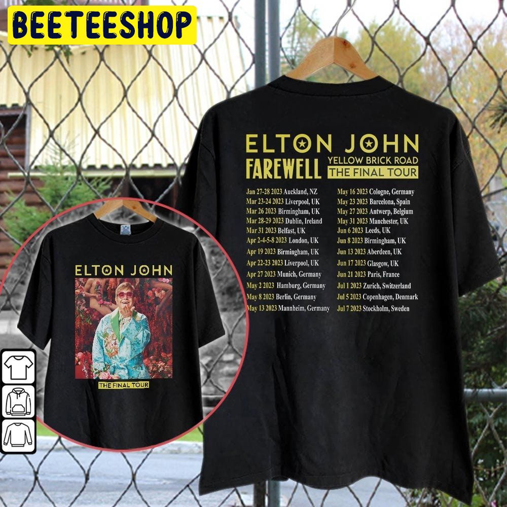 Elton John Goodbye Yellow Brick Road 2023 World Tour Double Side Trending Unisex T-Shirt